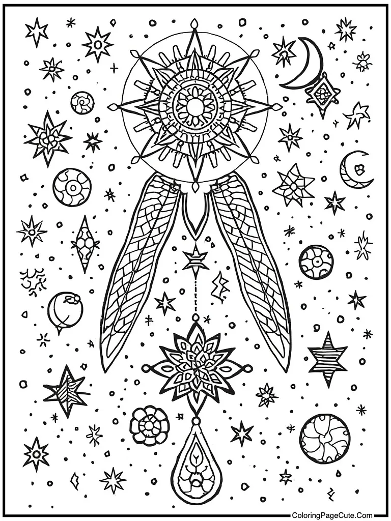 Detailed celestial drawing