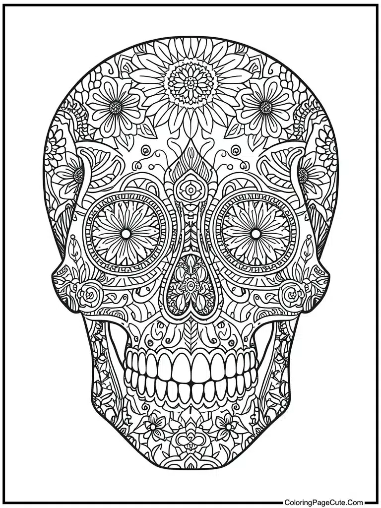 Intricate skull drawing
