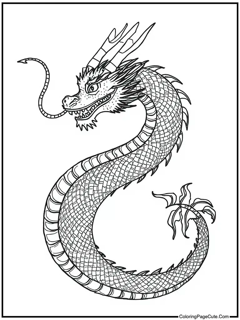 Intricate dragon drawing