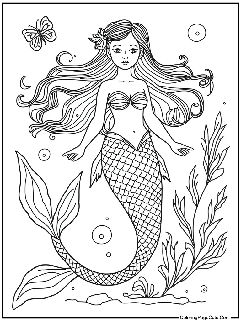 Detailed mermaid illustration