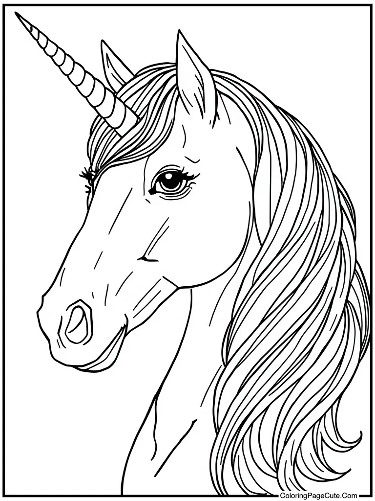 Complex unicorn portrait