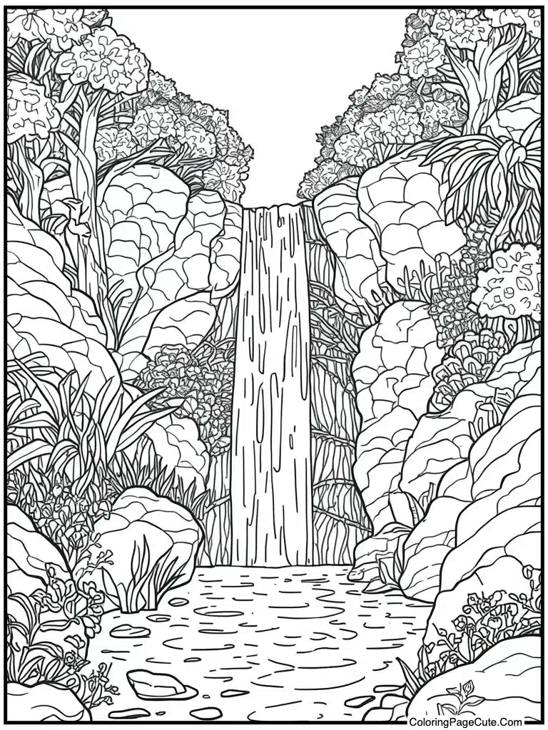 Intricate waterfall design