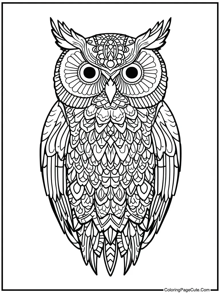 Detailed owl motif