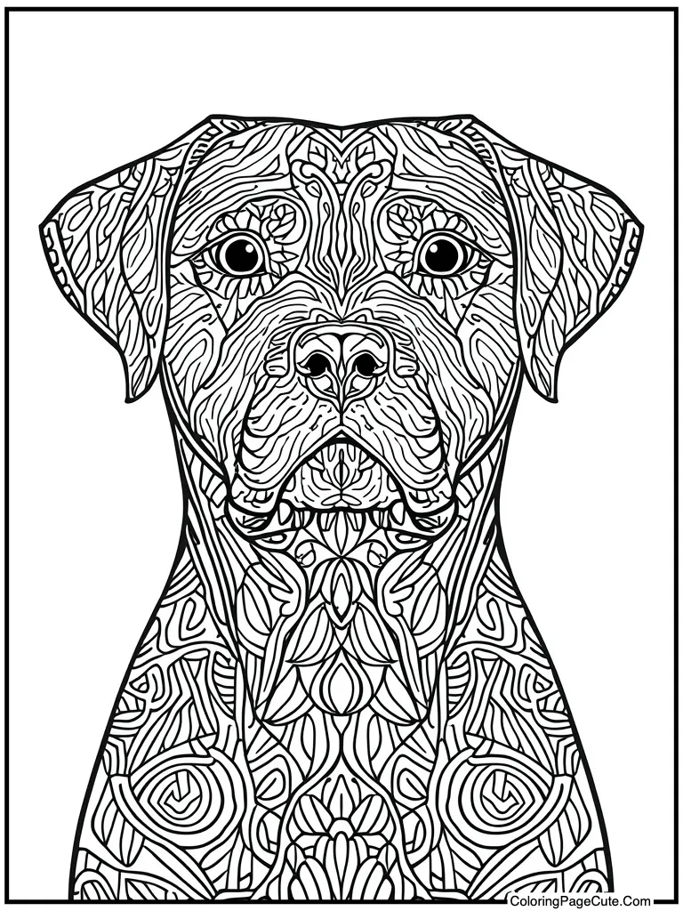 Intricate canine drawing