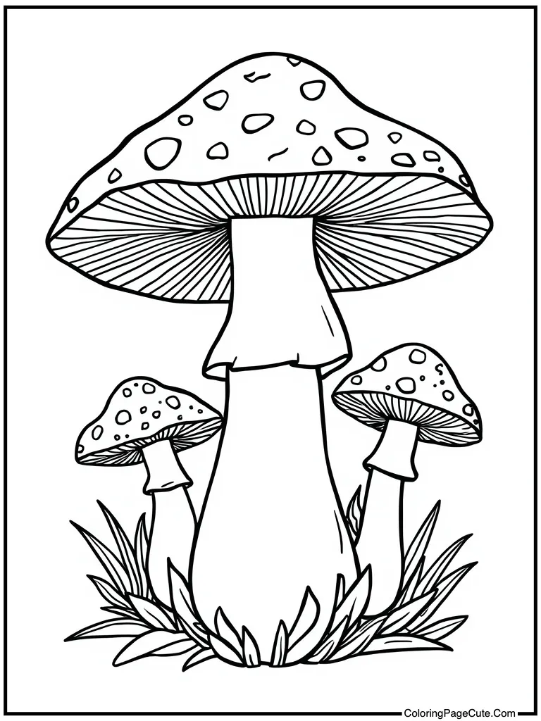 Sophisticated mushroom drawing