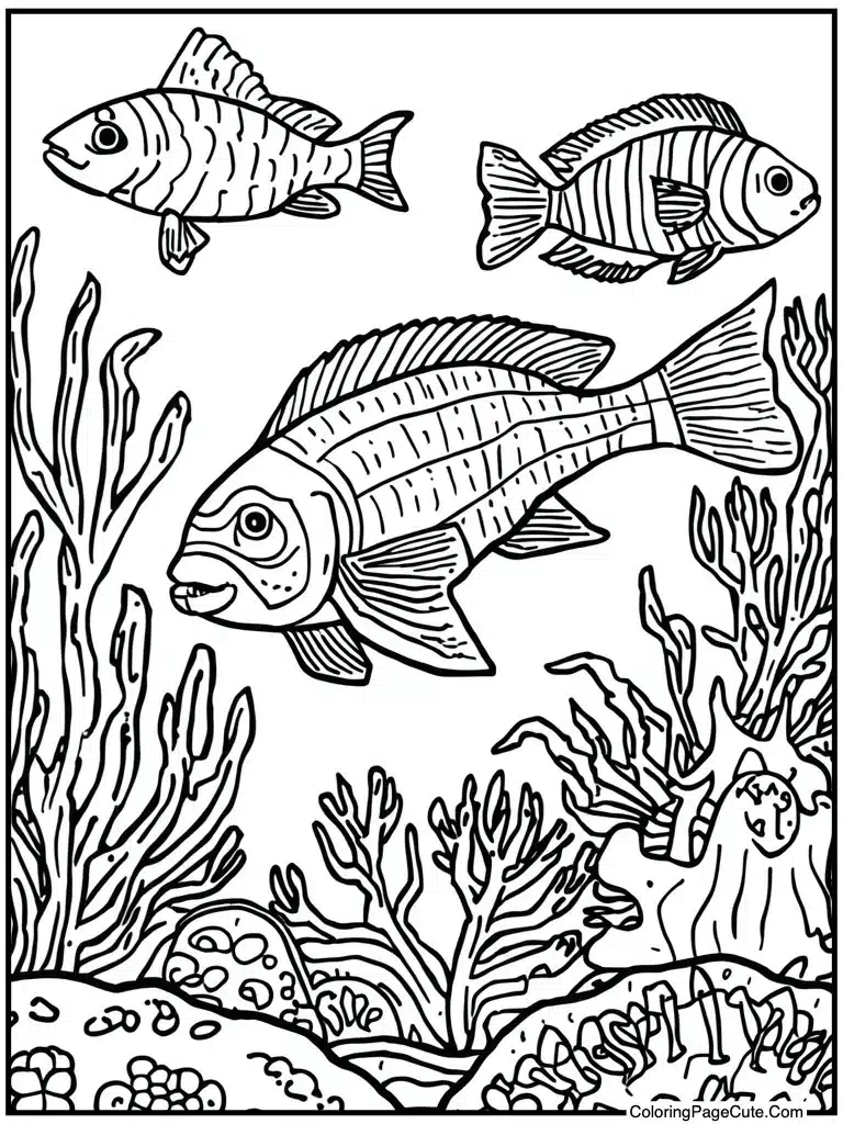 Detailed ocean fauna