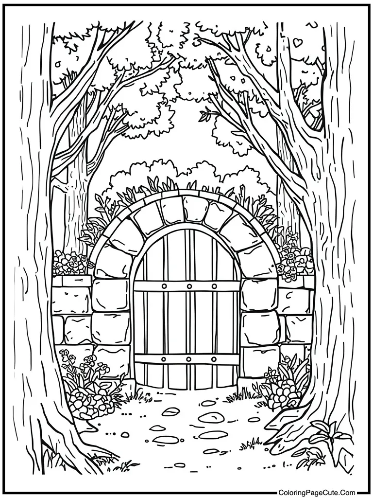Secret garden stone gate
