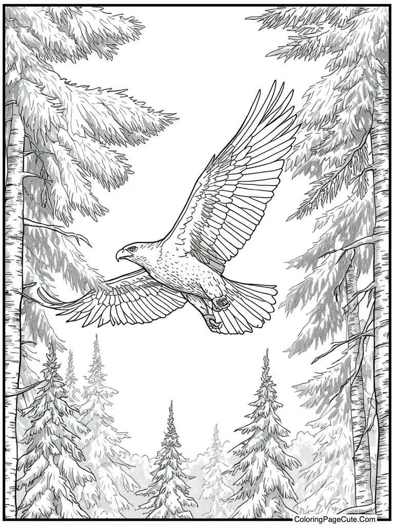 Eagle flying high sky