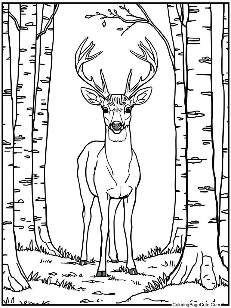 Deer standing in forest