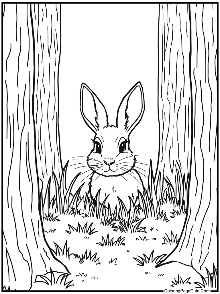 Rabbit hiding in grass