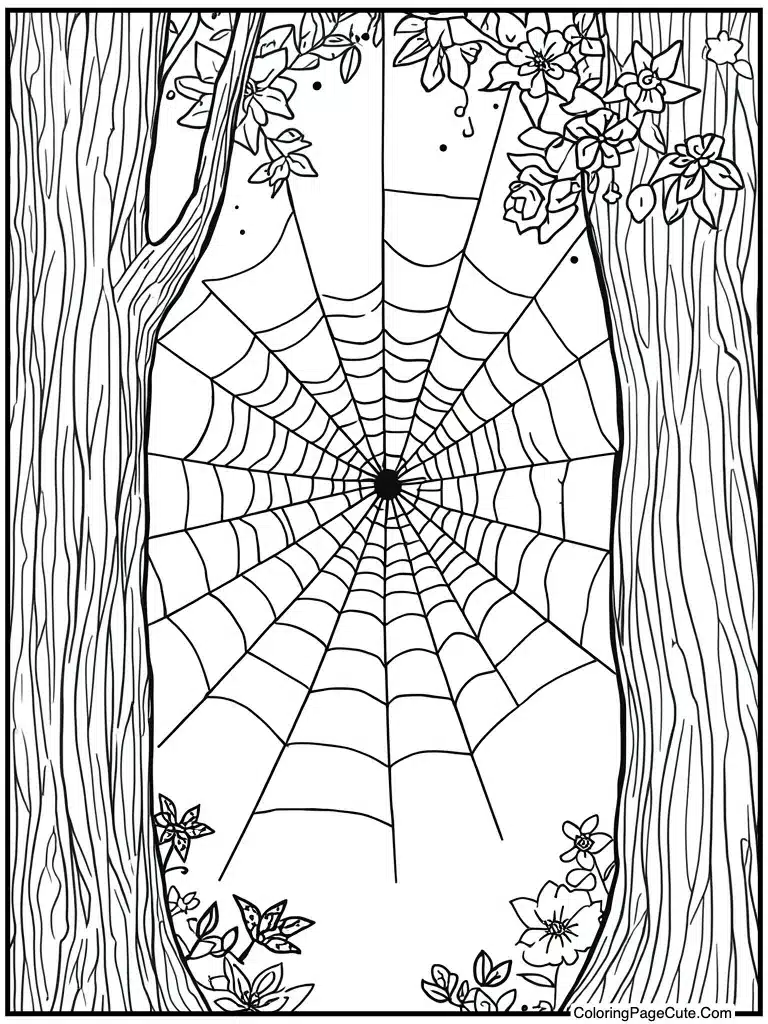 Spider web morning dew