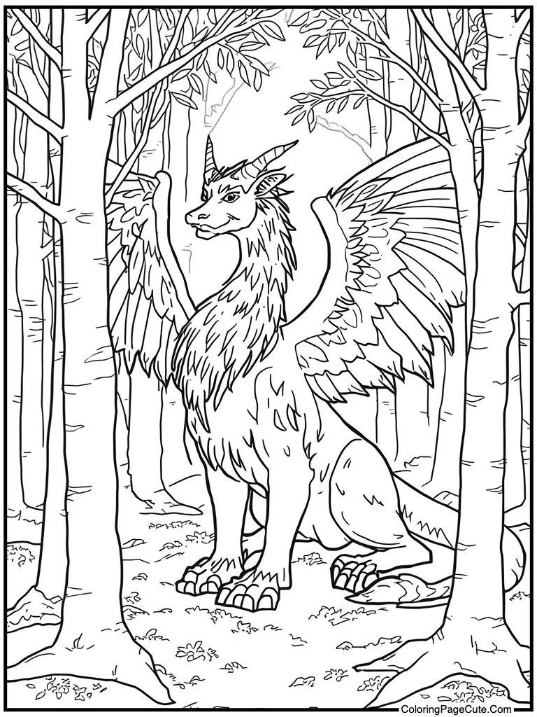 Griffin mythical beast pose