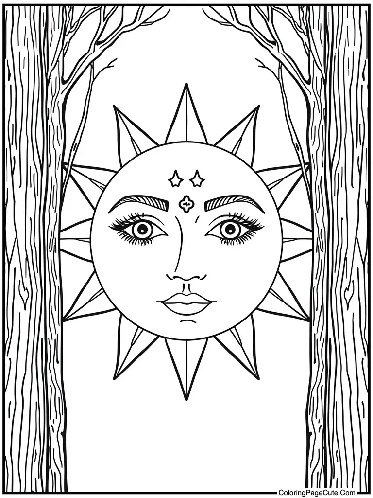 Sun and moon face