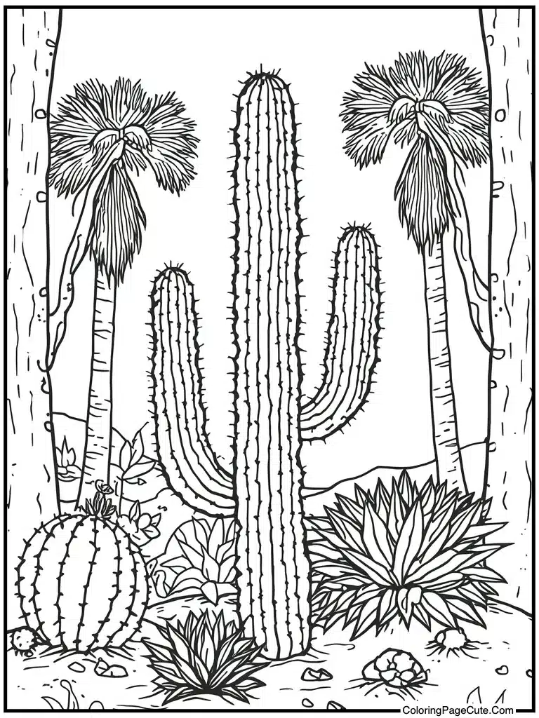 Cactus desert plant spikes