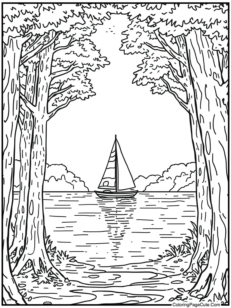 Sailboat on calm sea