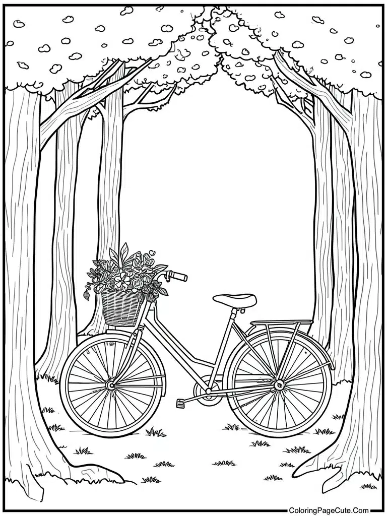 Bicycle with flower basket