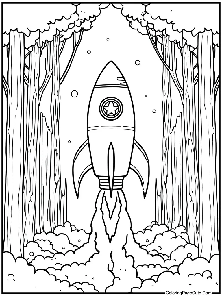 Rocket ship blasting off