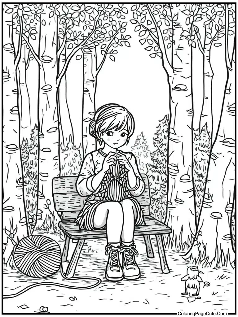 Knitting wool yarn ball