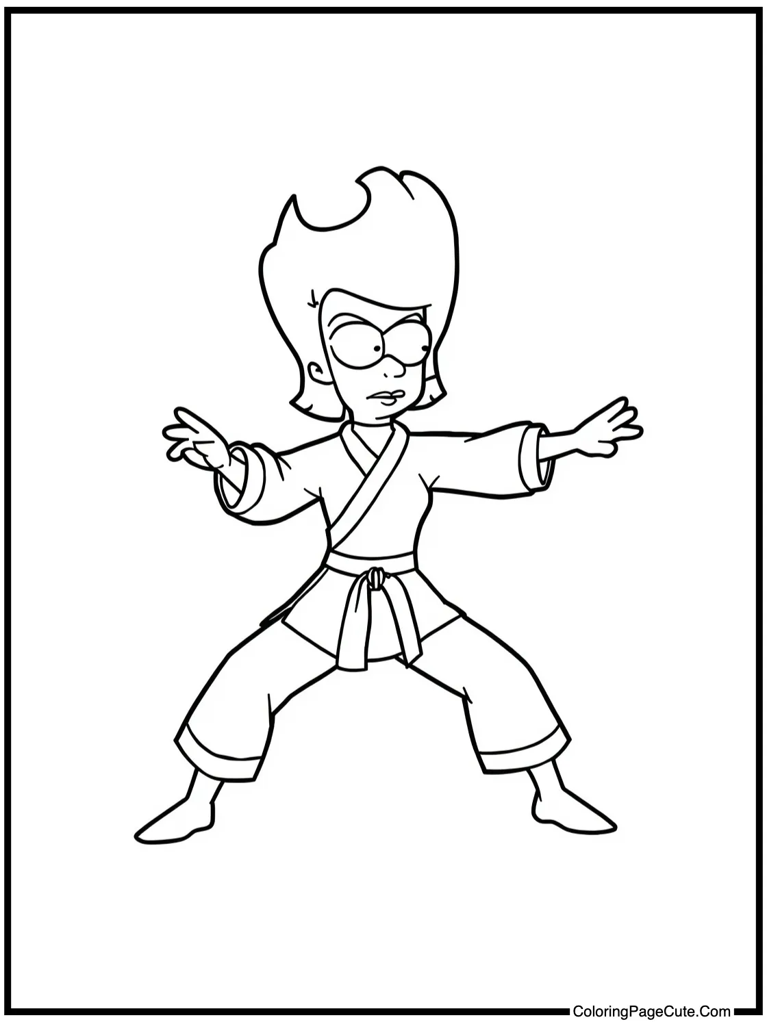 Leela practicing martial arts