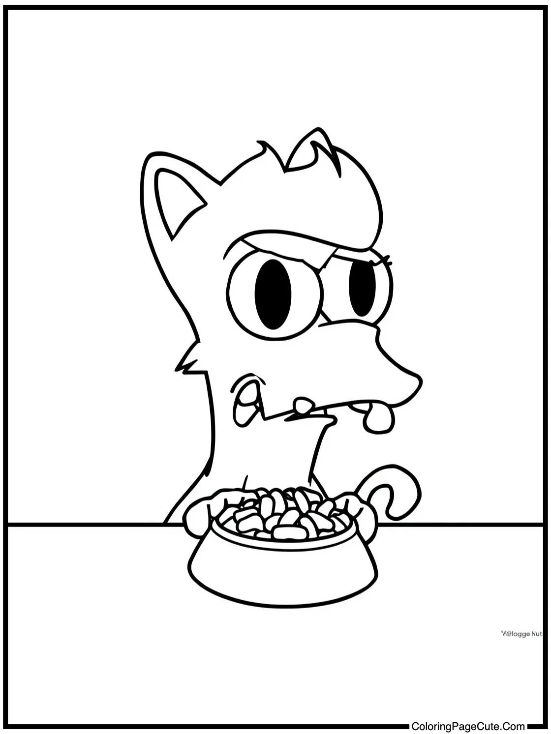 Nibbler eating cat food