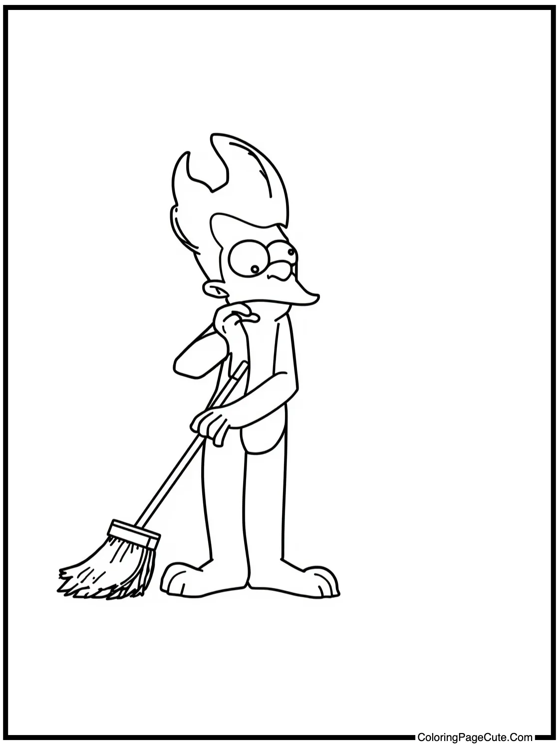 Scruffy sweeping floors