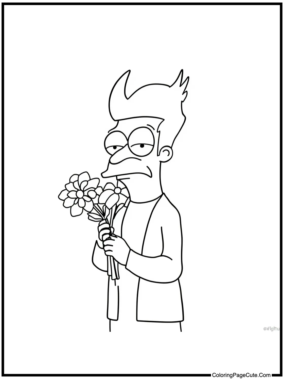 Kif holding flowers