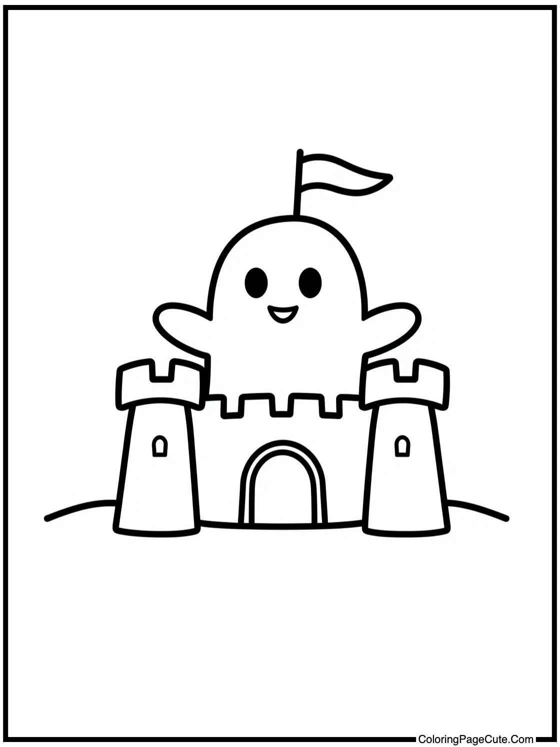 building a sandcastle.