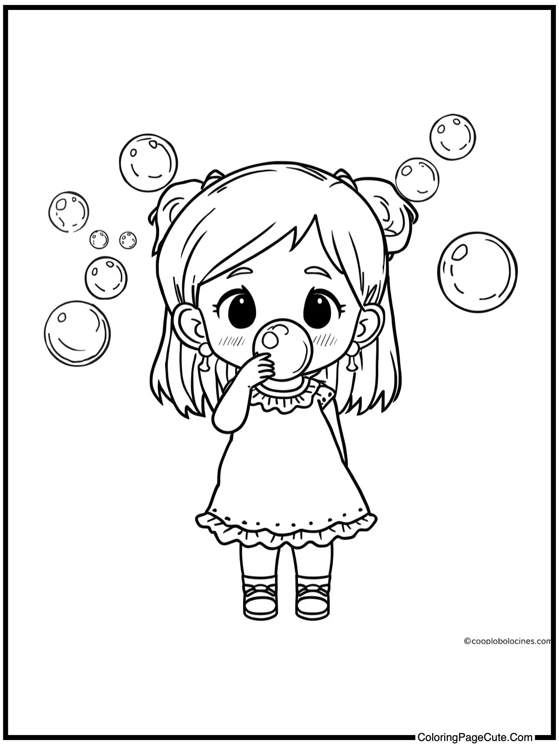 blowing shiny bubbles