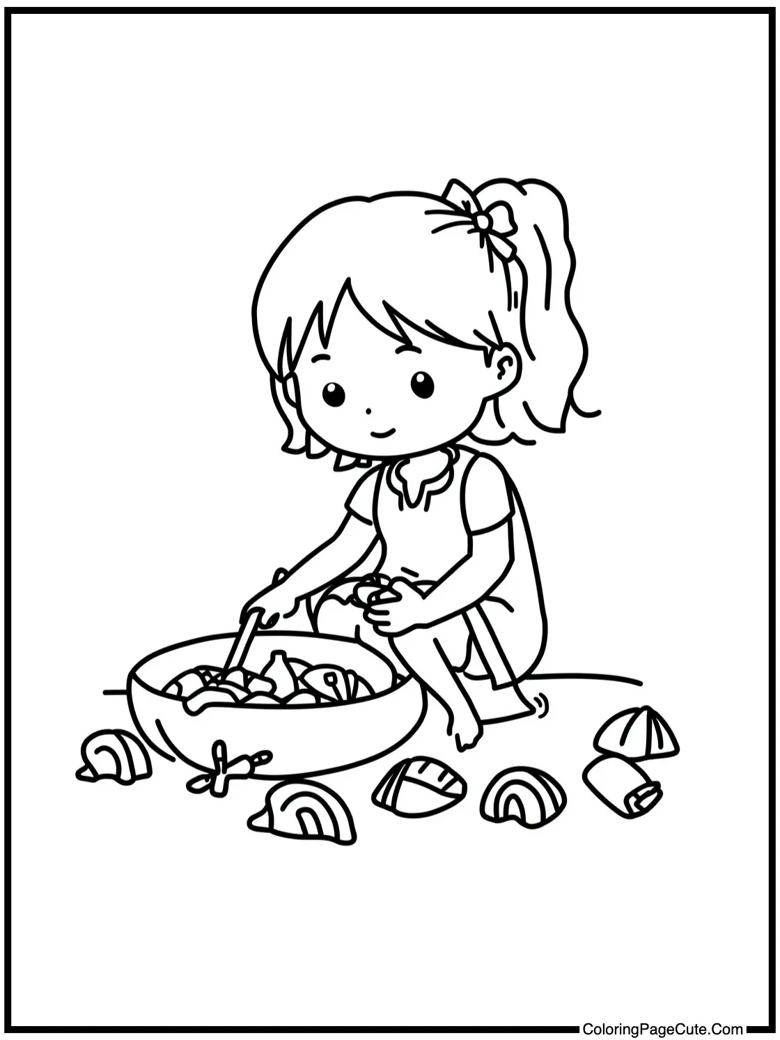 collecting seashells