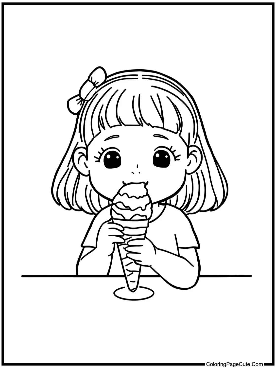 eating yummy ice cream