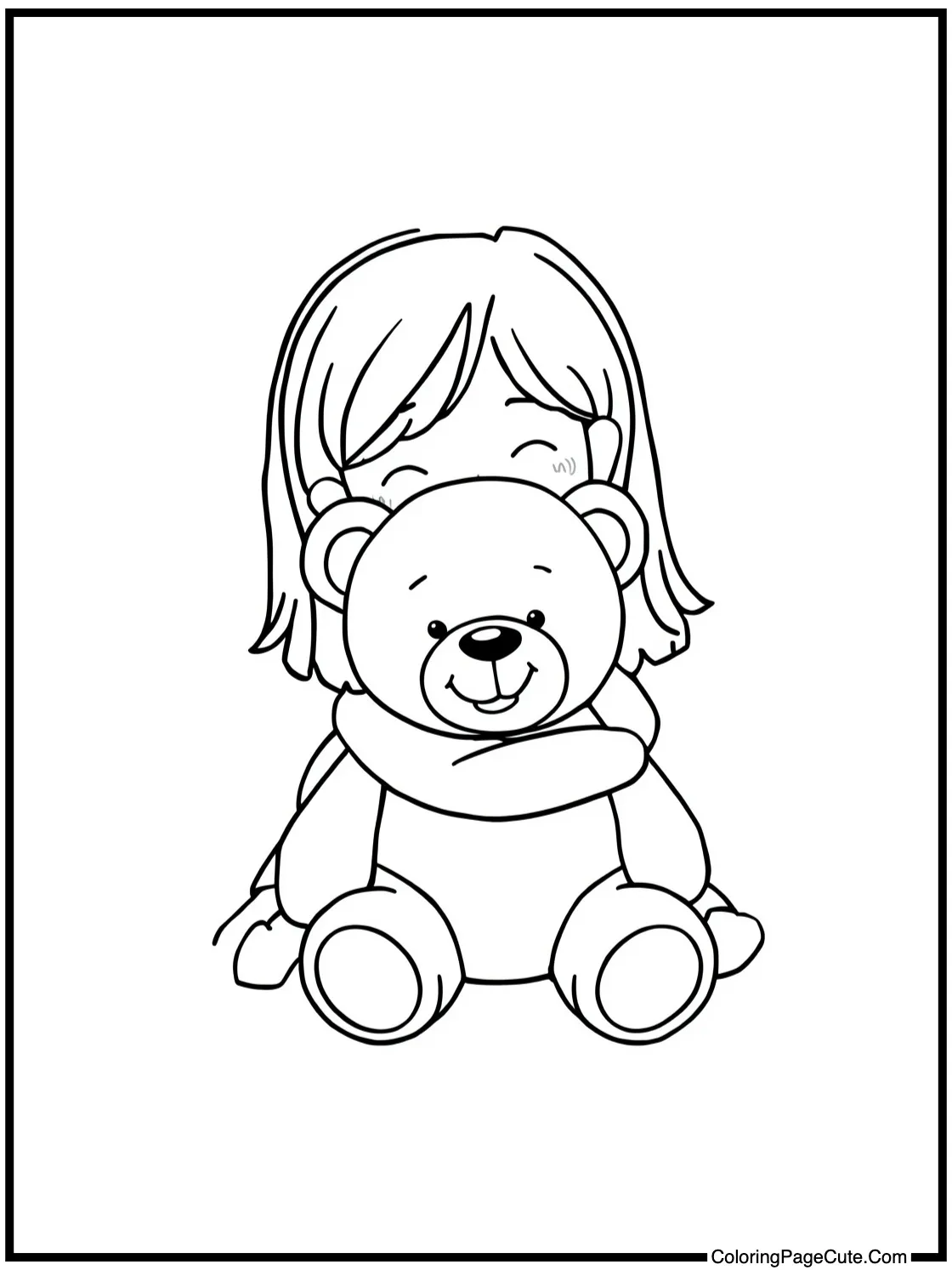 hugging a soft teddy