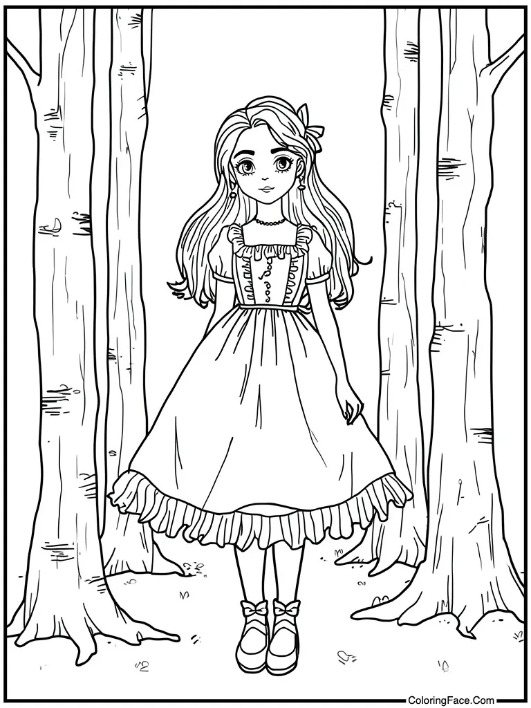 Wearing a frilly dress