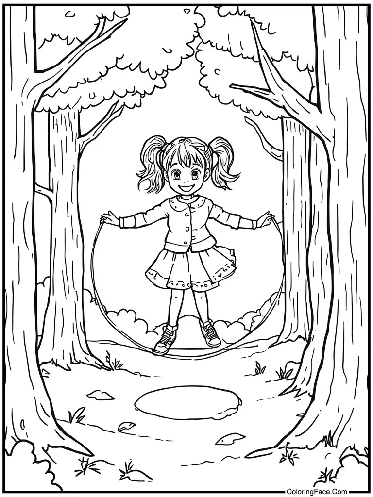 Jumping rope having fun