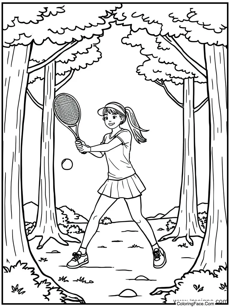 Hitting a tennis ball