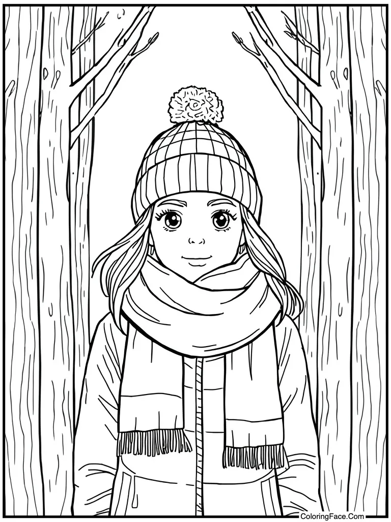 Wearing warm winter scarf