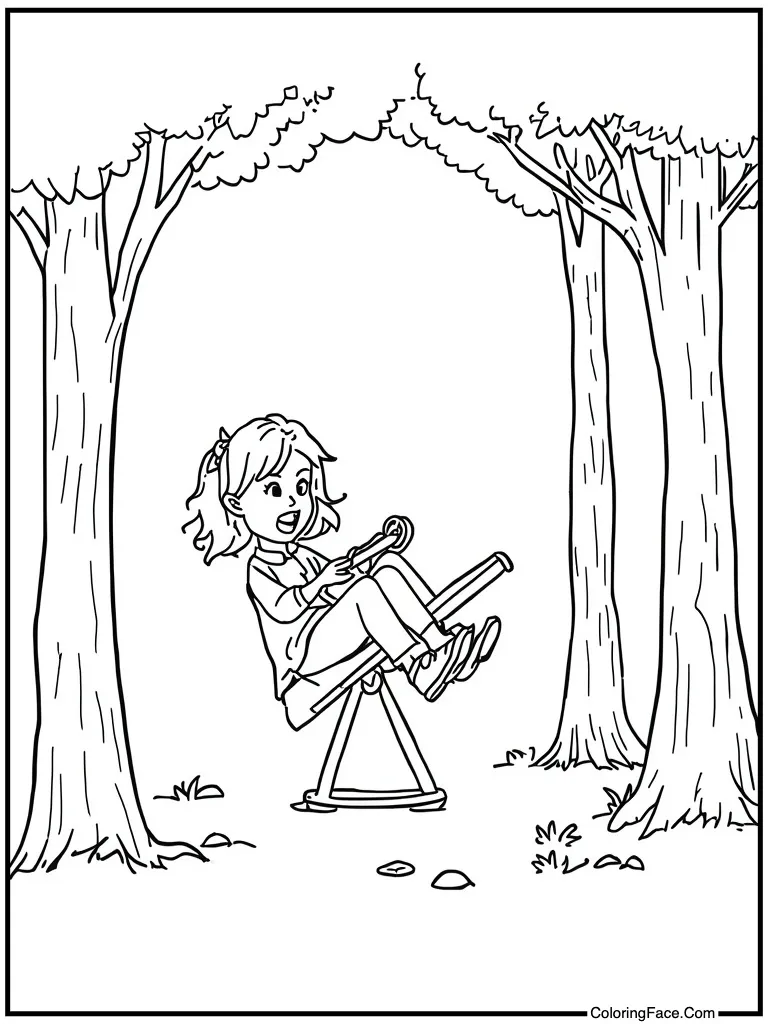 Playing on seesaw toy