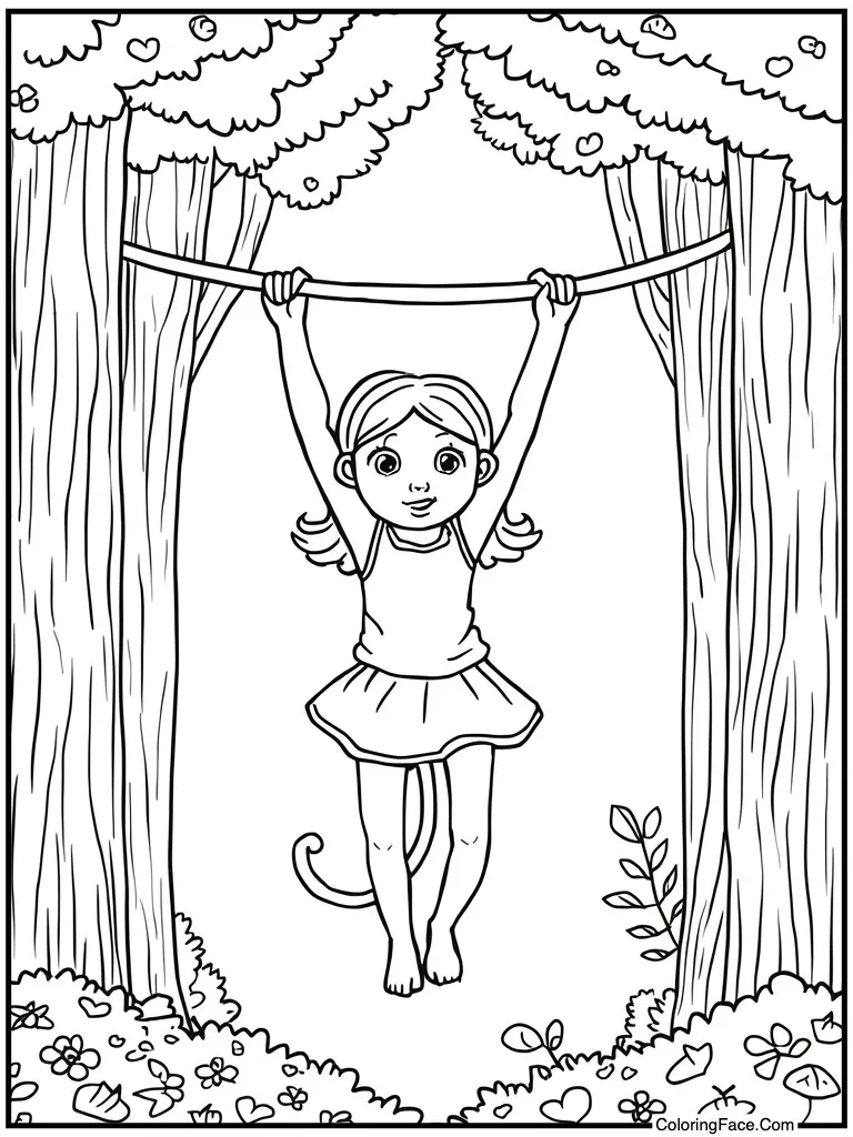 Hanging on monkey bars