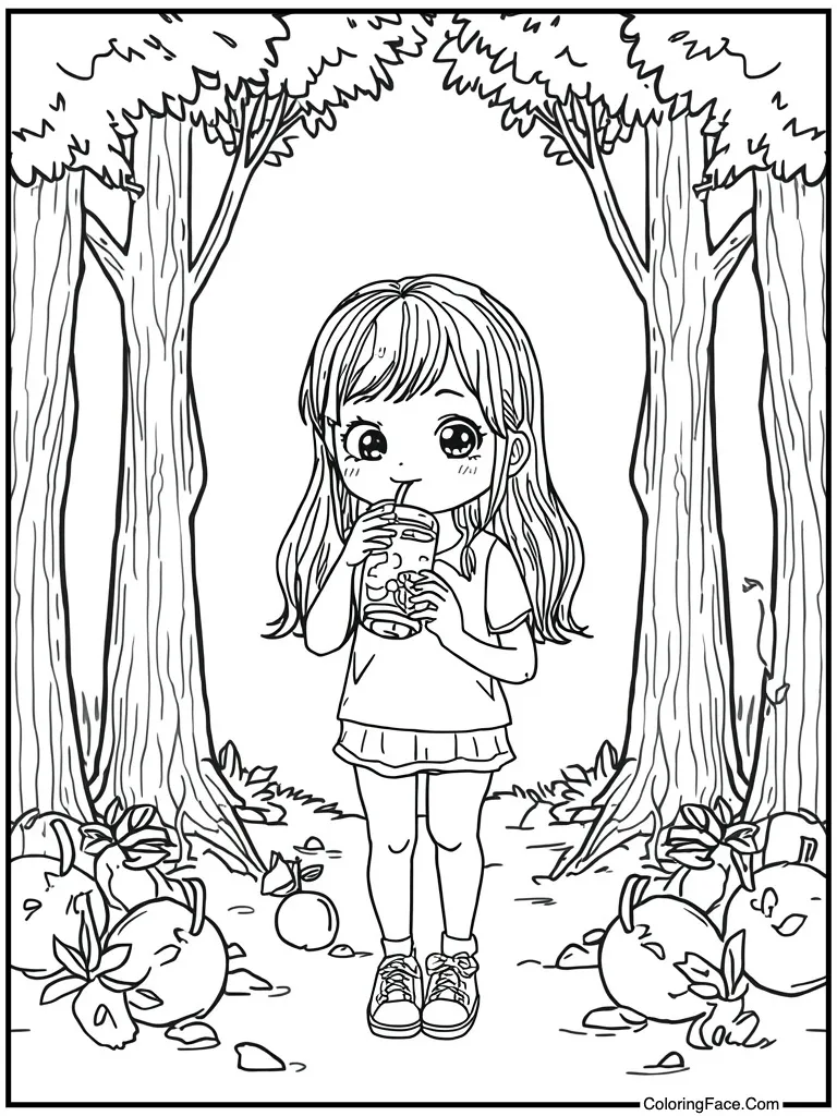 Drinking a fruit smoothie