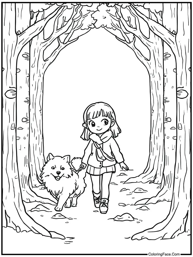 Walking a fluffy dog