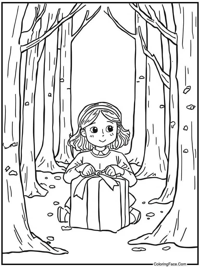 Opening a wrapped present