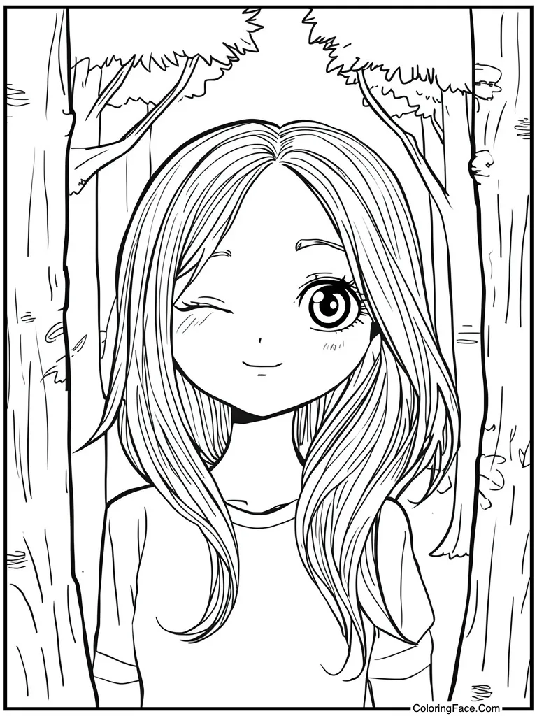 Winking one eye playful