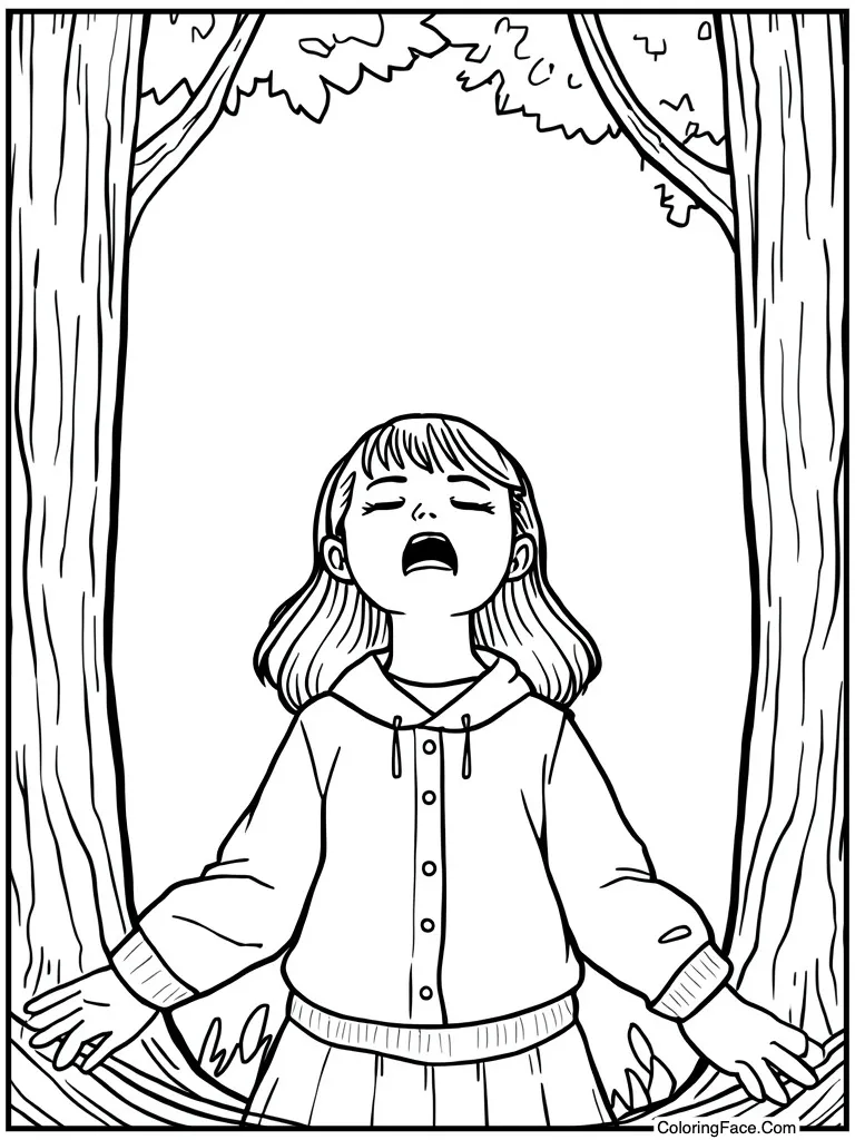 Sleepy yawning wide open