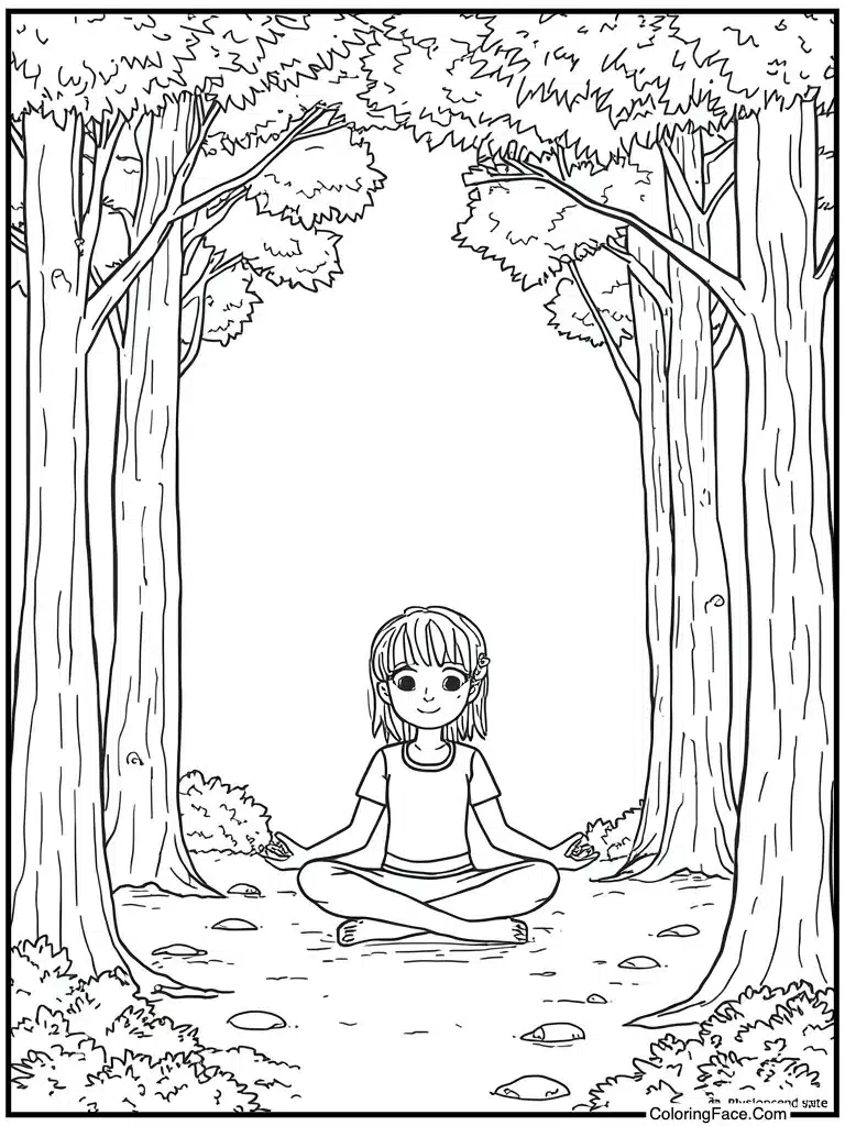 Meditating sitting down calm