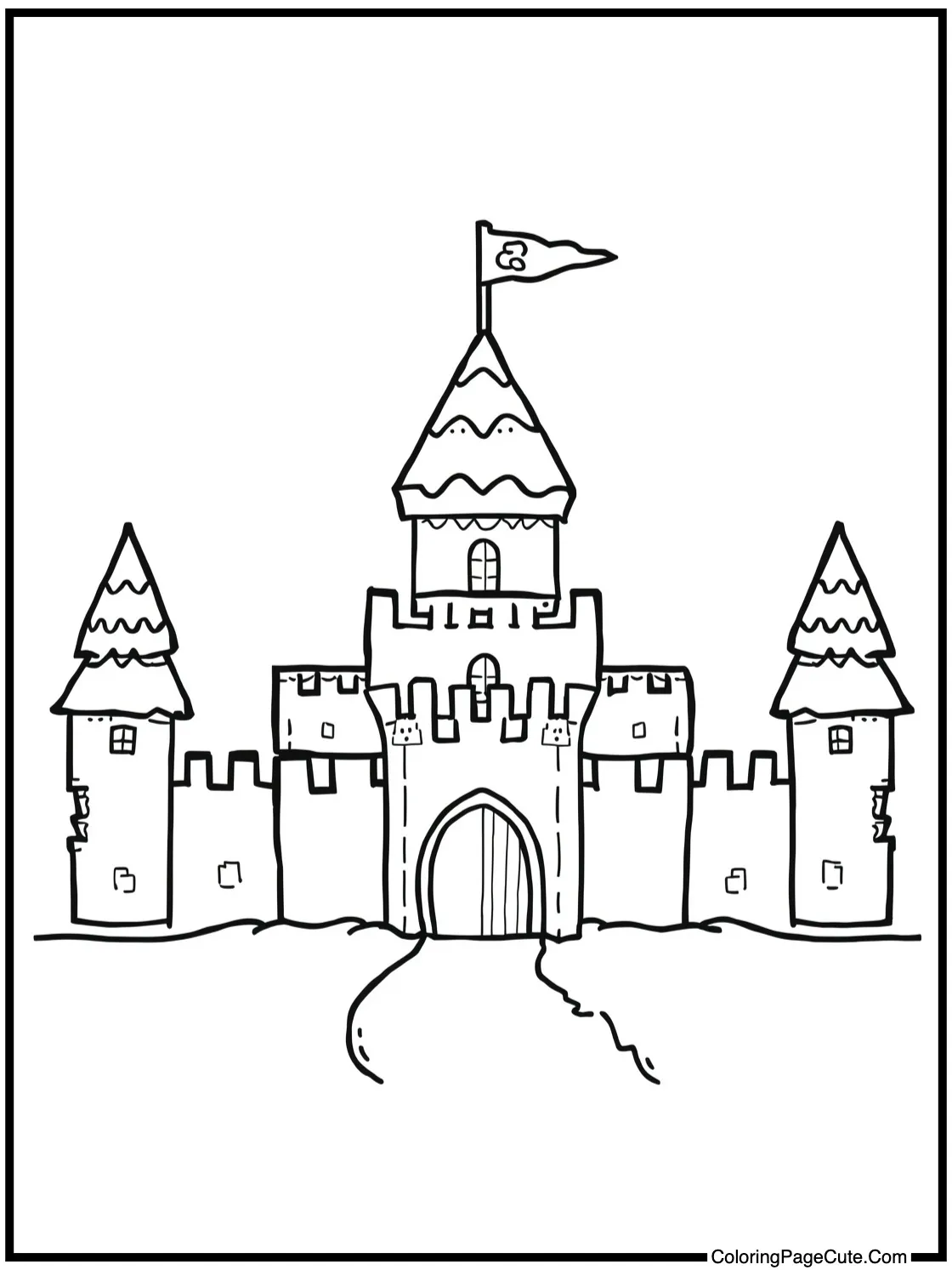 making a sandcastle.