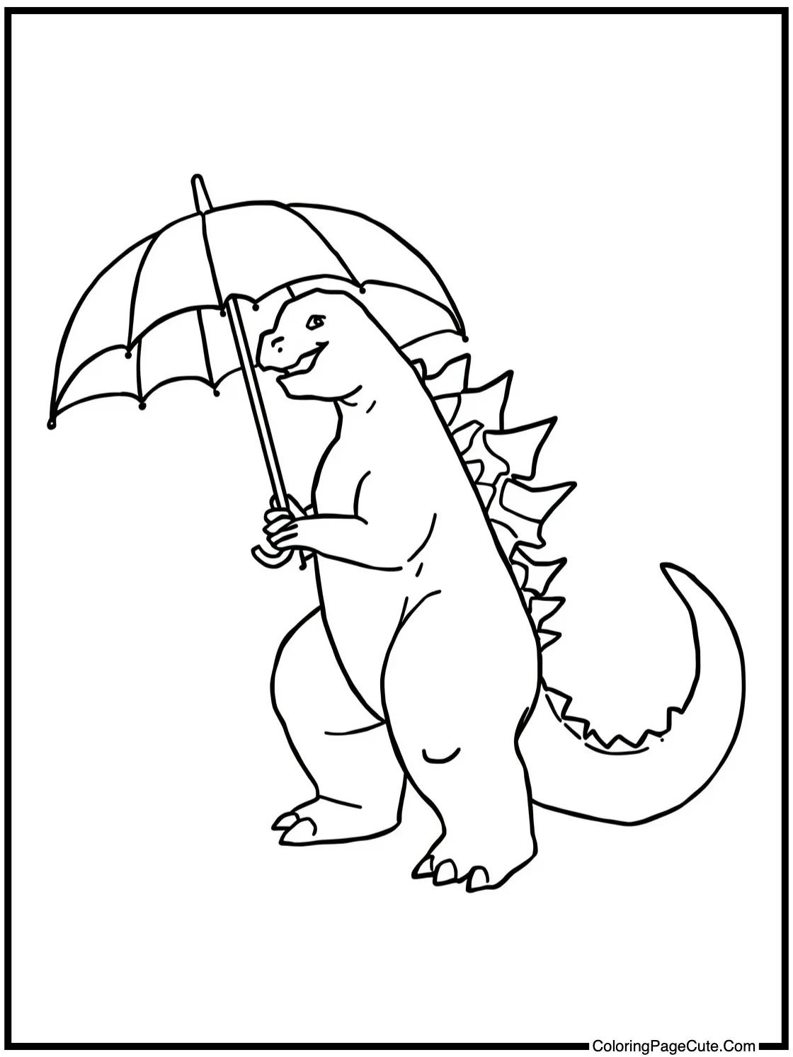 holding an umbrella.