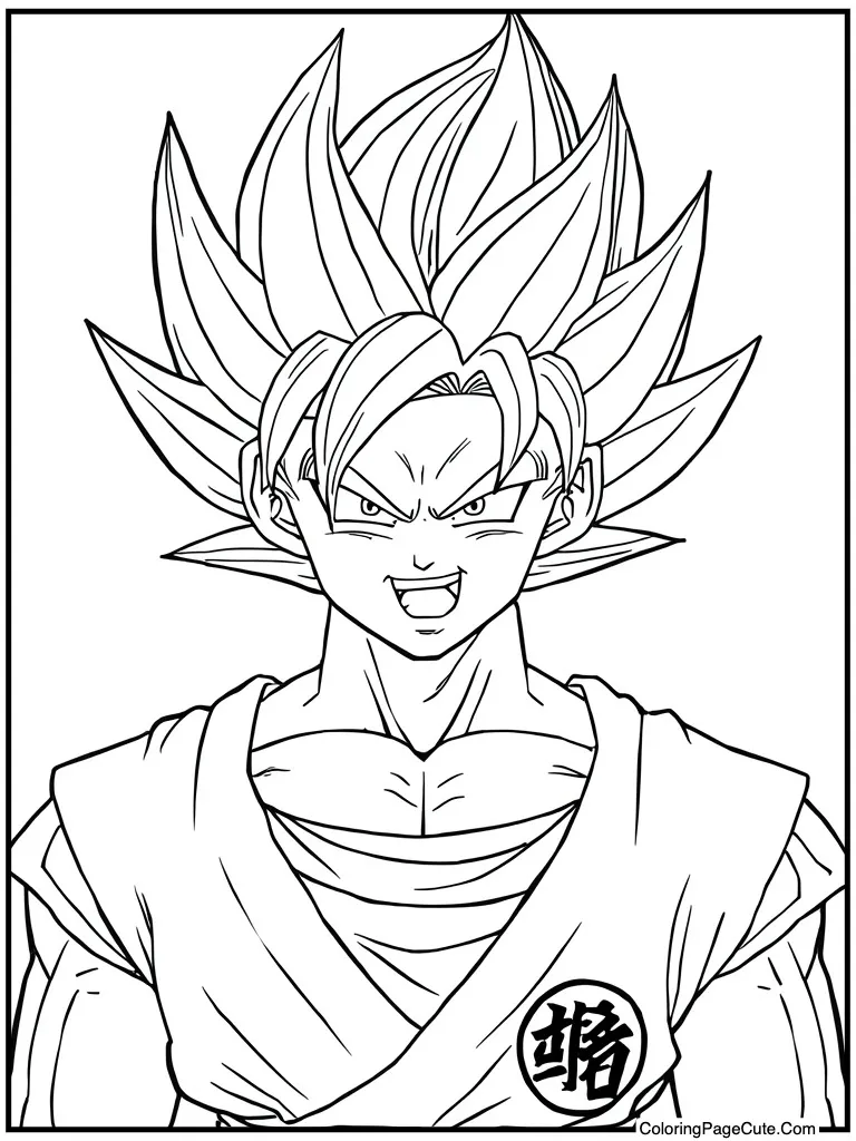 Saiyan warrior happy expression