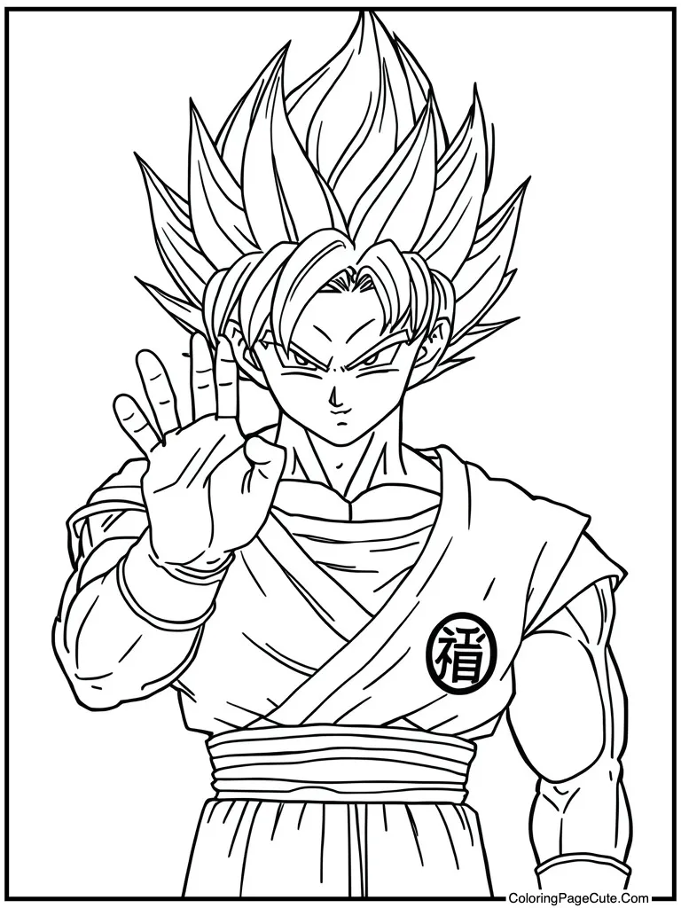 Saiyan warrior winking politely