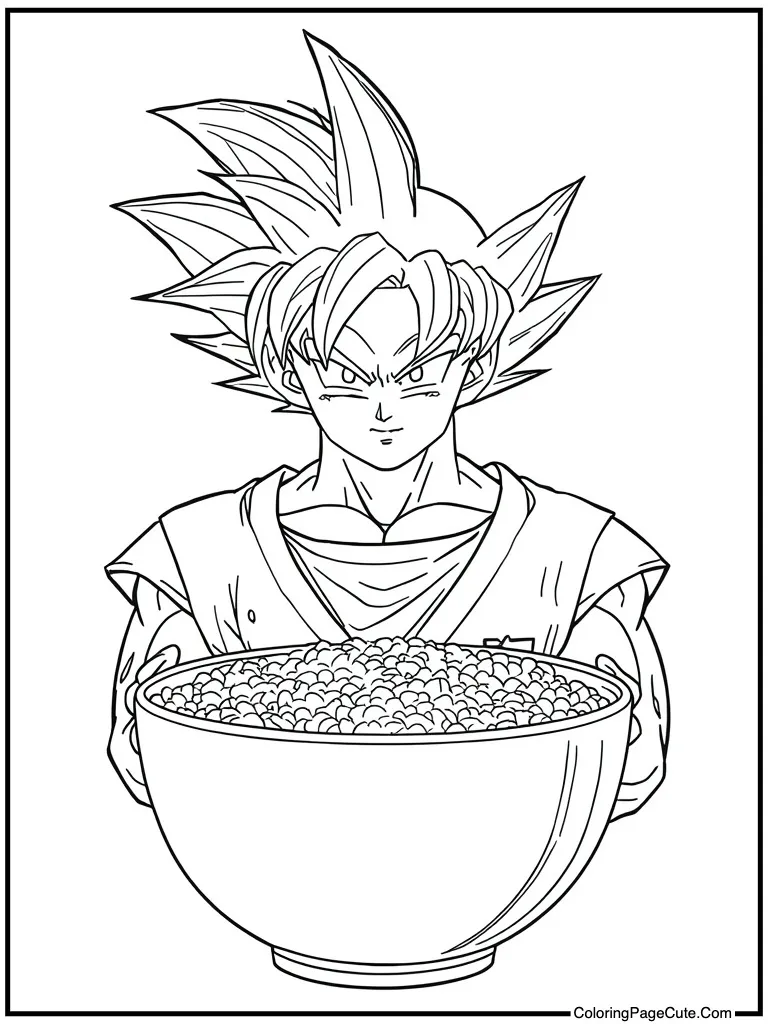 Hero eating rice bowl