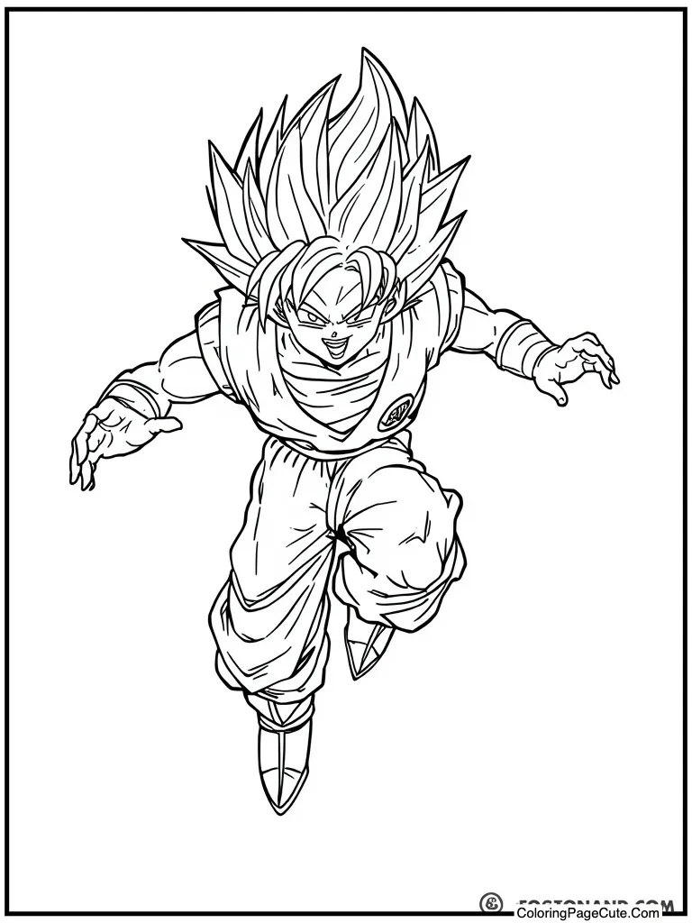 Saiyan warrior flying fast