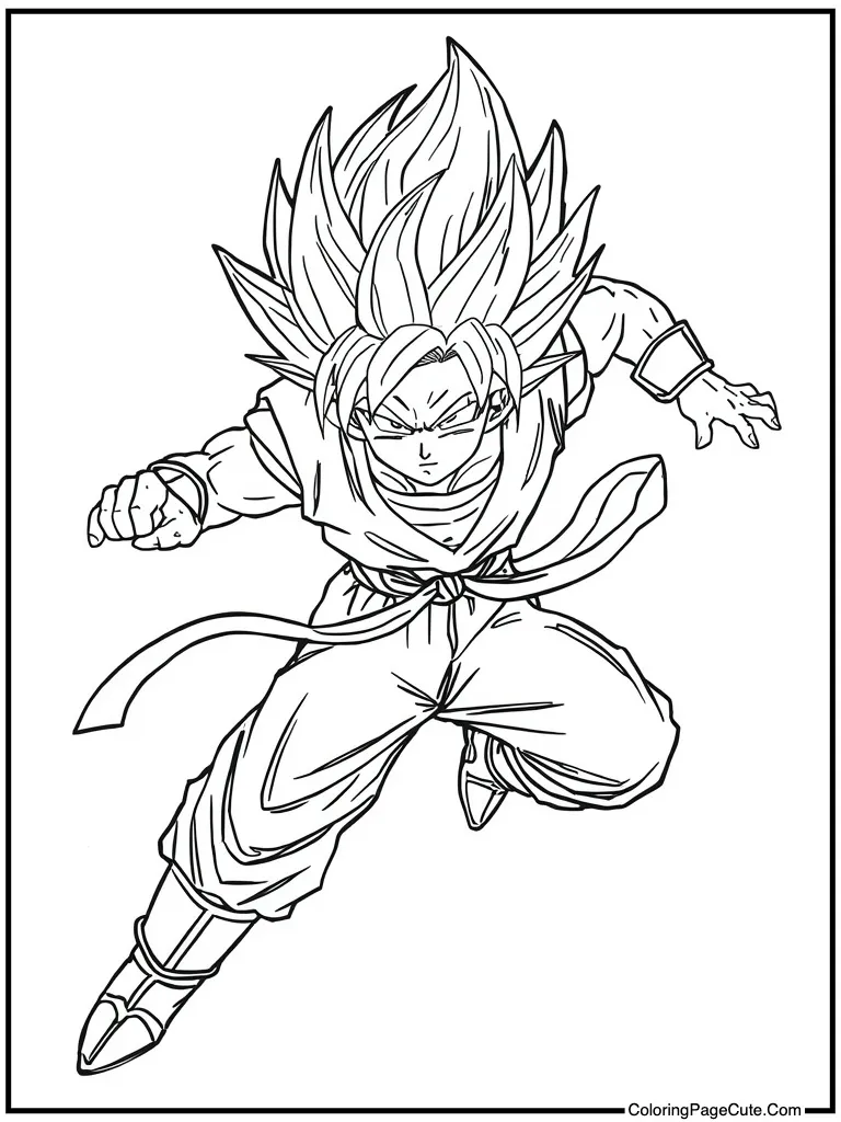 Saiyan warrior flying Nimbus